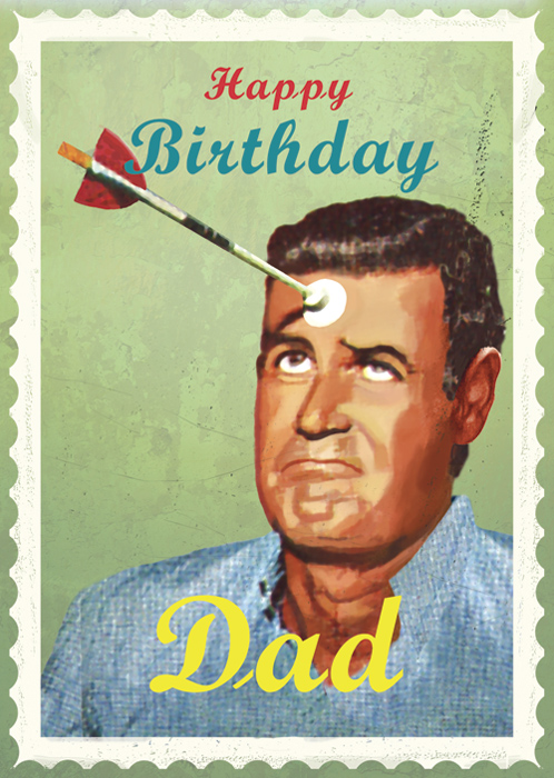 Happy Birthday Dad Greeting Card by Max Hernn